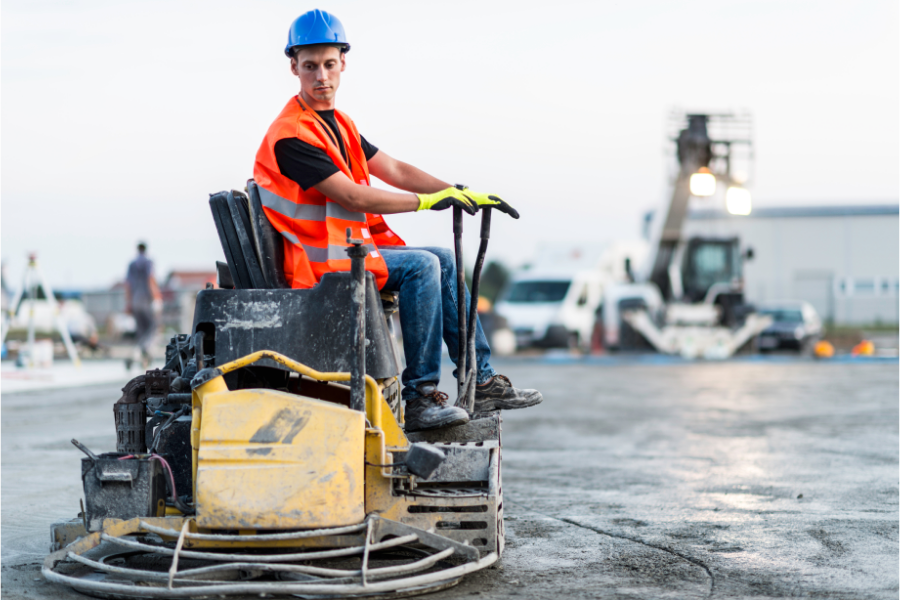 concrete leveling with power trowel